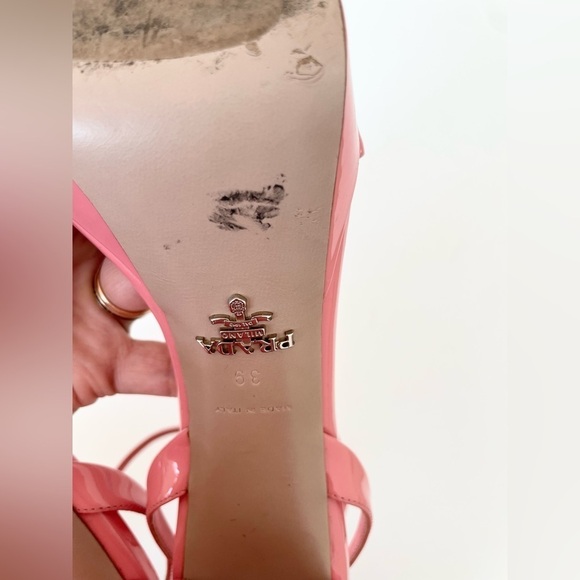 Prada petal pink patent leather block heel platform sandals EU 39 - Picture 8 of 13